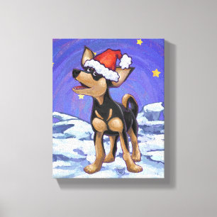 Starry Night Festive Chihuahua Leinwanddruck