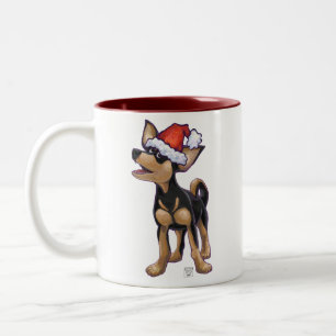 Starry Night Festive Chihuahua Zweifarbige Tasse