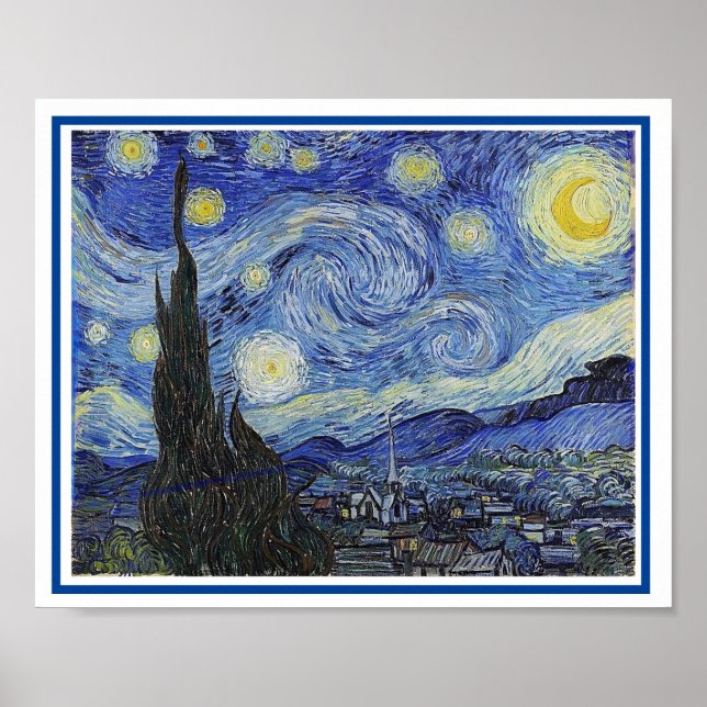 Starry Night, Fine Art by Van Gogh Poster (Vorne)