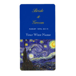 Starry Night Fine Art Hochzeitsweinetiketten