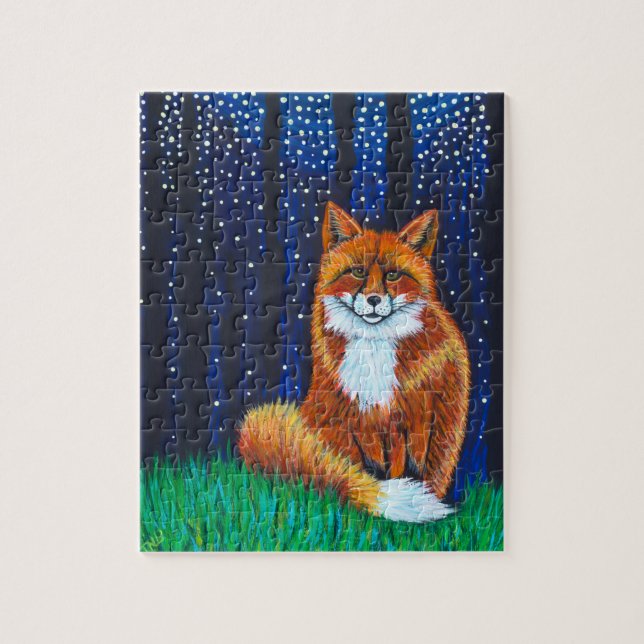 Starry Night Fox Puzzle (Vertikal)