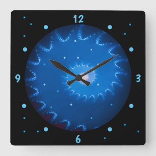 Starry Night Fractal Wall Clock Quadratische Wanduhr