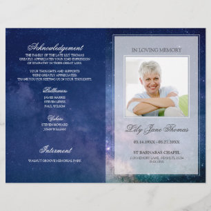 Starry Night Funerary Program   In Love Memory Flyer