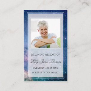 Starry Night Funerty Prayer Card Love Memory Visitenkarte