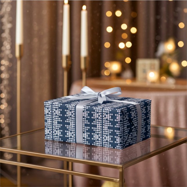 Starry Night - Futuristic Navy Blue Jeder Anlass Geschenkpapier (Anniversaries, Holidays, Special Celebrations)