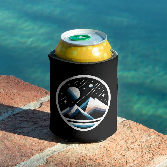 Starry Night Geometric Mountains - Zeitgenössische Dosenkühler (In Situ Pool)