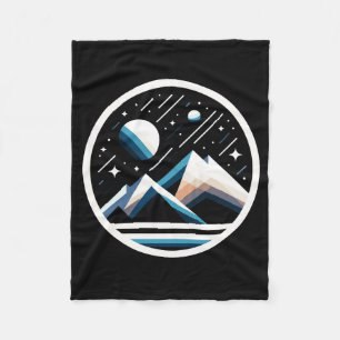 Starry Night Geometric Mountains - Zeitgenössische Fleecedecke