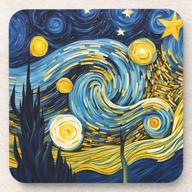 Starry Night Getränkeuntersetzer (Vorderseite)