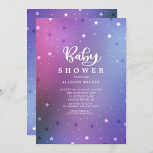 Starry Night Girls Babydusche Einladung
