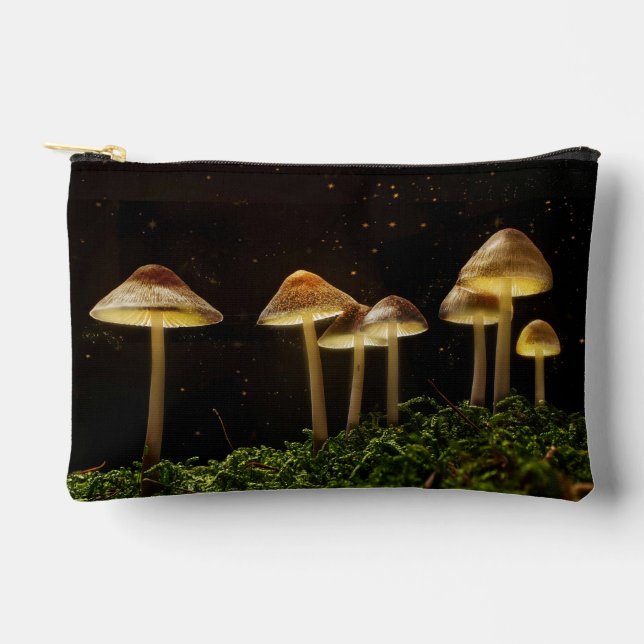 Starry Night Glows Mushrooms Zubehörtasche (Vorderseite)