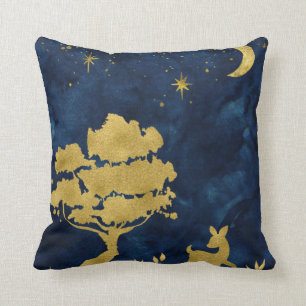 Starry night - goldene Silhouette Kissen