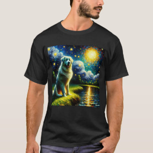 Starry Night Great Pyrenäen Dog Van Gogh Lover T-Shirt