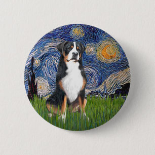 Starry Night Greater Swiss Mountain Hund Button
