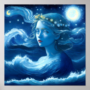 Starry Night 🌌 - Griechisch Goddess Fantasy Poste Poster
