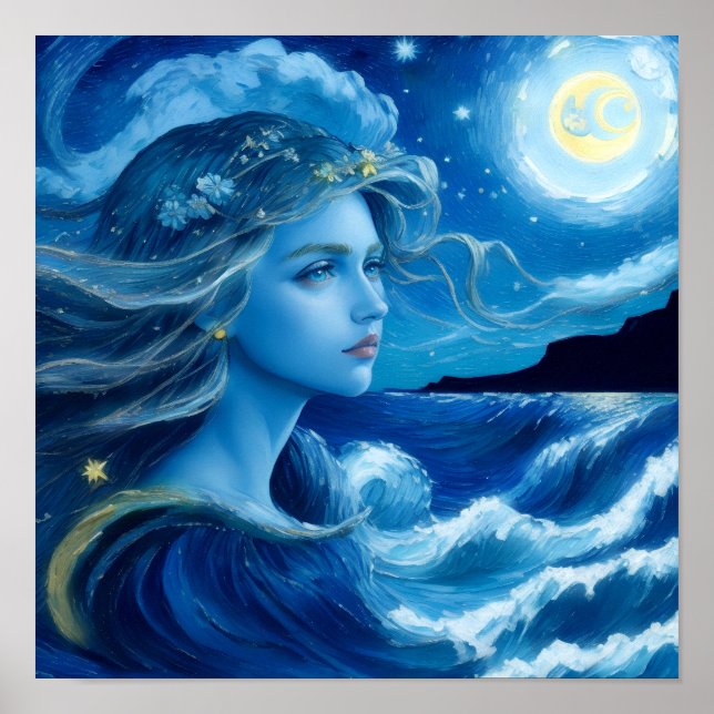 Starry Night 🌌 - Griechisch Goddess Fantasy Poste Poster (Vorne)