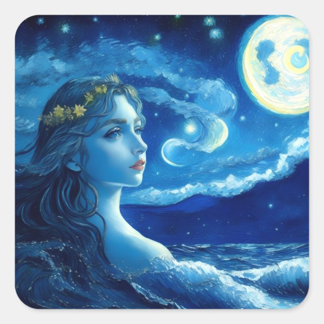 Starry Night 🌌 - Griechisch Goddess Magic Sticker (Vorderseite)