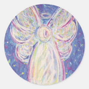 Starry Night Guardian Angel Art Custom Stickers