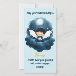 Starry Night Guardian Angel Art Dankeskarte