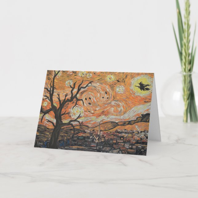 Starry Night Halloween Card Karte (Vorderseite)