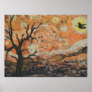 Starry Night Halloween Poster