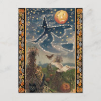 Starry Night Halloween Postkarte
