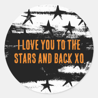 Starry Night. Ich Liebe dich zu den Sternen und zu Runder Aufkleber