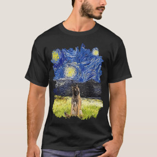 Starry Night Impressionist - Hund Belgisch Tervure T-Shirt