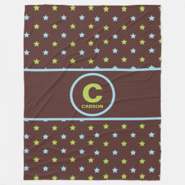 Starry Night in Brown Blue und Green mit Namen Fleecedecke