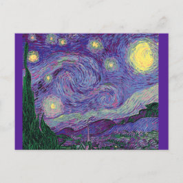 Starry Night in Lila, Kunst-Spoof Postkarte
