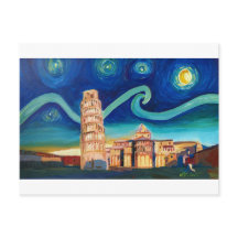 Starry Night in Pisa mit Schiefer Tower