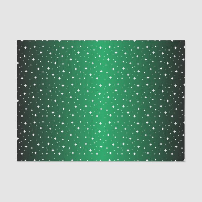 Starry Night in Shiny Green Seidenpapier (Vorderseite)