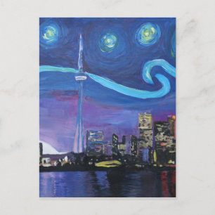 Starry Night in Toronto mit Van Gogh Inspiration Postkarte