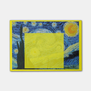 Starry Night in Yellow Post it Post-it Klebezettel