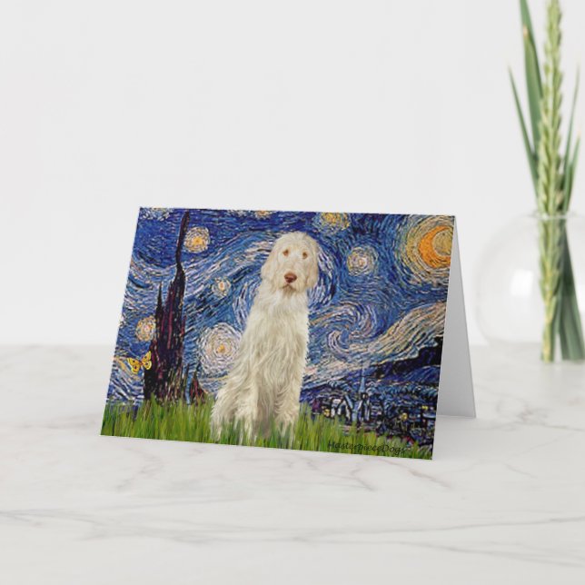 Starry Night - Italienische Spinone #12 Karte (Vorderseite)