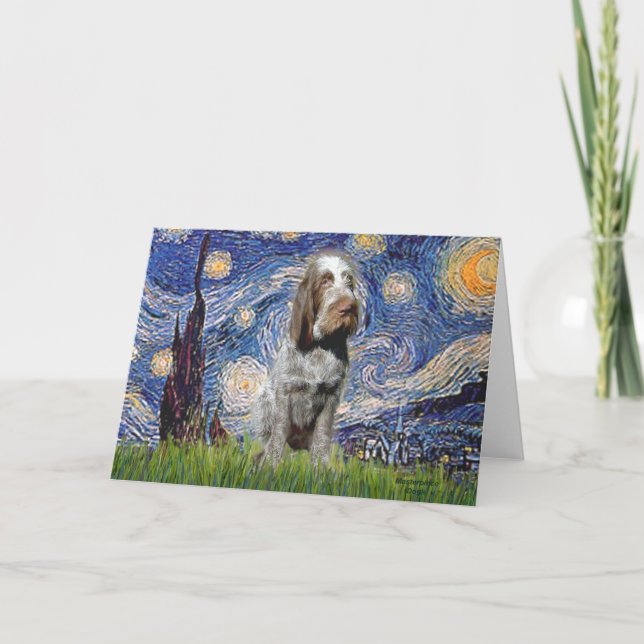 Starry Night - Italienische Spinone (Roan) Karte (Vorderseite)