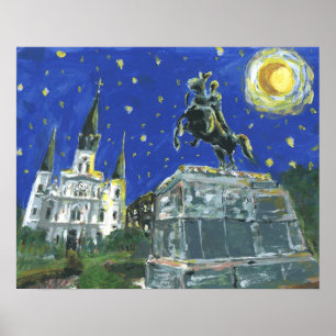 Starry Night Jackson Square Poster