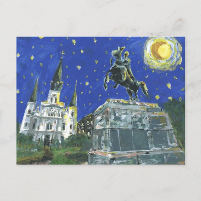 Starry Night Jackson Square Postkarte (Vorderseite)