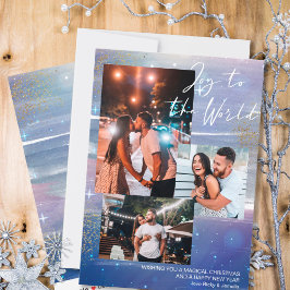 Starry Night Joto the World 3 Foto Collage Feiertagskarte