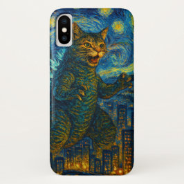 Starry Night Kaiju Catzilla Cat iPhone iPad Case