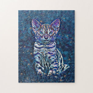 Starry Night Kitten Puzzle