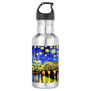 Starry Night Köln Dom Deutschland Edelstahlflasche