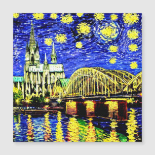 Starry Night Köln Dom Deutschland Magnetkarte