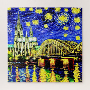Starry Night Köln Dom Deutschland Puzzle