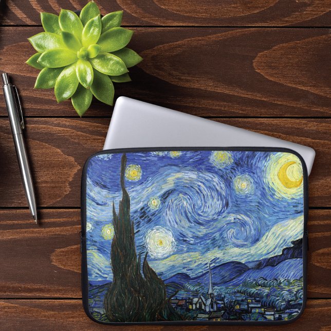 Starry Night Landscape Vincent van Gogh Laptopschutzhülle (Von Creator hochgeladen)