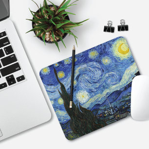 Starry Night Landscape Vincent van Gogh Mousepad