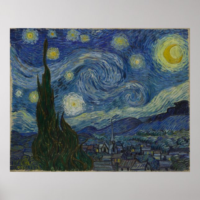 Starry Night Large Leinwand Vincent Van Gogh Poster (Vorne)
