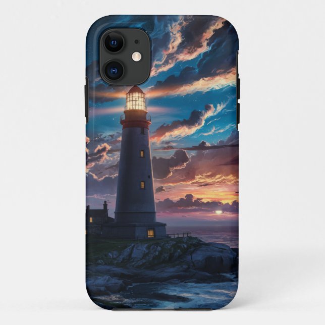 Starry Night Lighthouse Case-Mate iPhone Hülle (Rückseite)