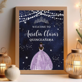 Starry Night Lila Lilac Dress Silver Quinceañera Poster