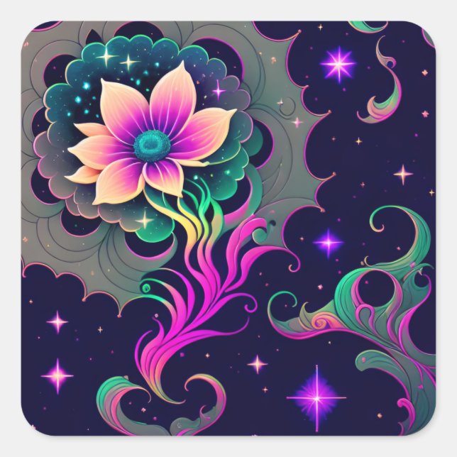 Starry Night Lotus Blume Sticker (Vorderseite)