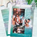Starry Night Love Light and Joy 3 Foto Green Feiertagskarte<br><div class="desc">Create your own 3 Foto von Klebeholiday Card, with Love Light & Joy hand lettering, wir haben Starry night background. The design feys watercolor brush strokes, in shades of green mint pink and grey, with stars, starlight glow and gold dust. Love, light & joy is lettered in modern script calligraphy,...</div>